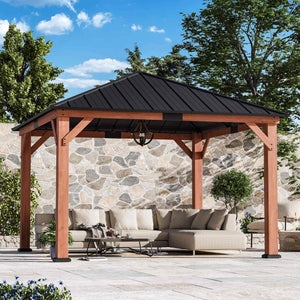 12'x12' Tranquil Grove Cedar Hardtop Gazebo