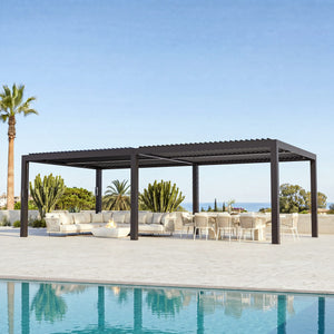 10'x12' Aurora Metall-Pergola mit verstellbaren Lamellen