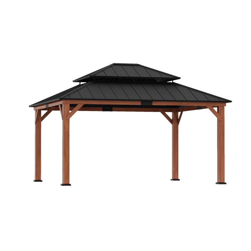 13'x15' Rosewood Cedar Hardtop Gazebo