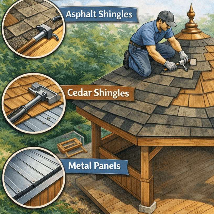 Der ultimative Leitfaden zur Schindelbedachung von Gartenpavillons: Von der strukturellen Vorbereitung bis zum perfekten First