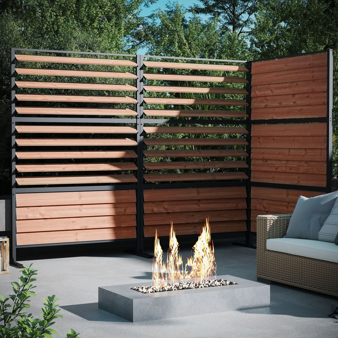 1,22m x 1,83m Sichtschutzzaun aus Holz mit verstellbaren Lamellen