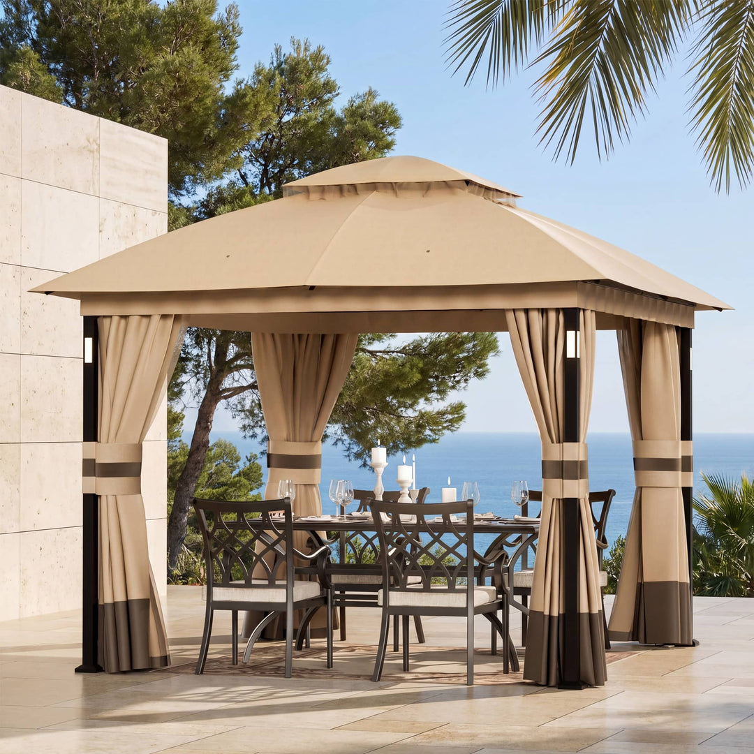 6'x11' Woodberry Pavillon mit Holzdecke und TV-Halterung