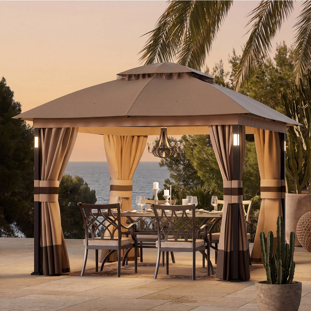 6'x11' Woodberry Pavillon mit Holzdecke und TV-Halterung