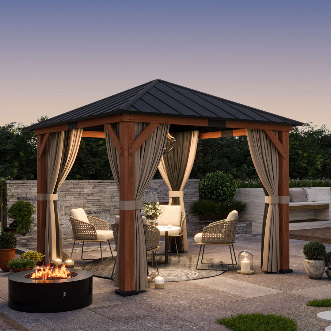 10'x10' Tranquil Grove Zedernholz-Hardtop-Pavillon