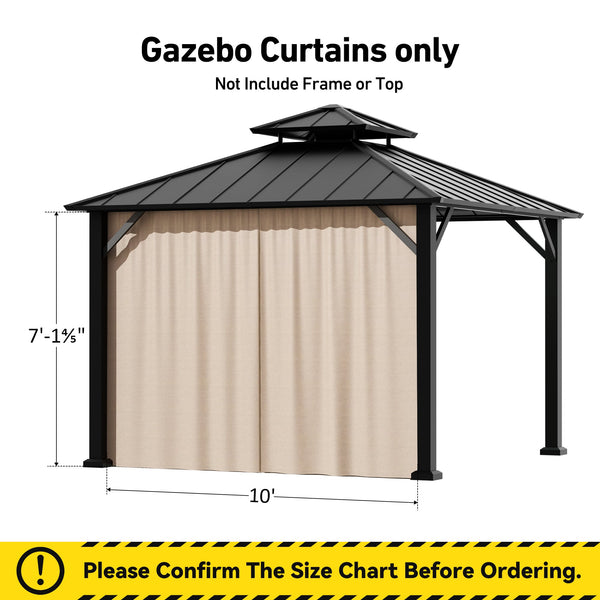 Yarn-dyed 10'x10' Hardtop Gazebo Privacy Curtain Panel