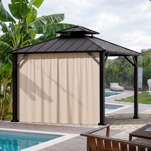 Yarn-dyed 10'x10' Hardtop Gazebo Privacy Curtain Panel
