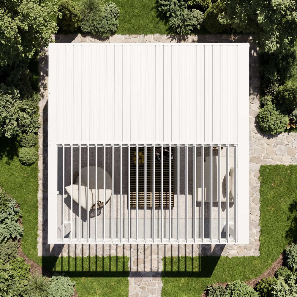 10x10 Aurora Metall-Pergola mit verstellbaren Lamellen