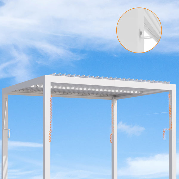 10x10 Aurora Metall-Pergola mit verstellbaren Lamellen