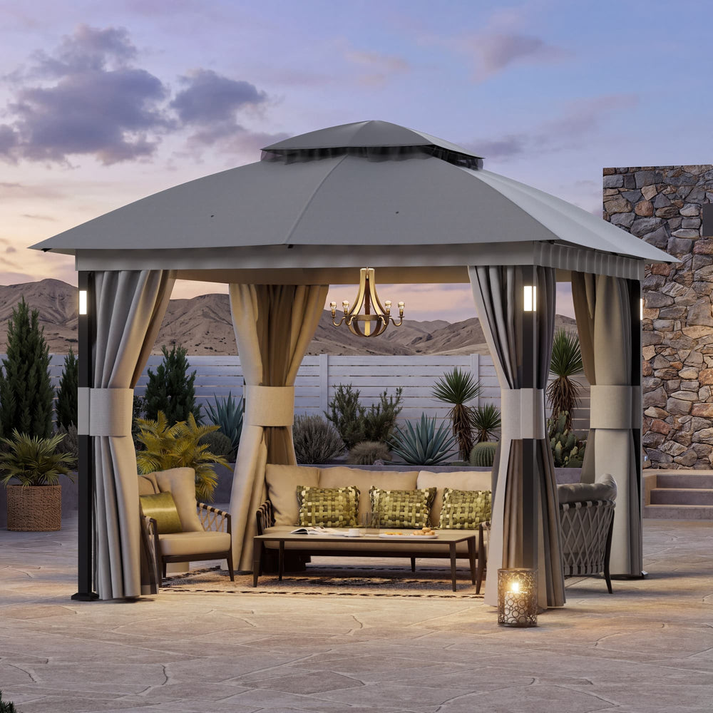 6'x11' Woodberry Pavillon mit Holzdecke und TV-Halterung