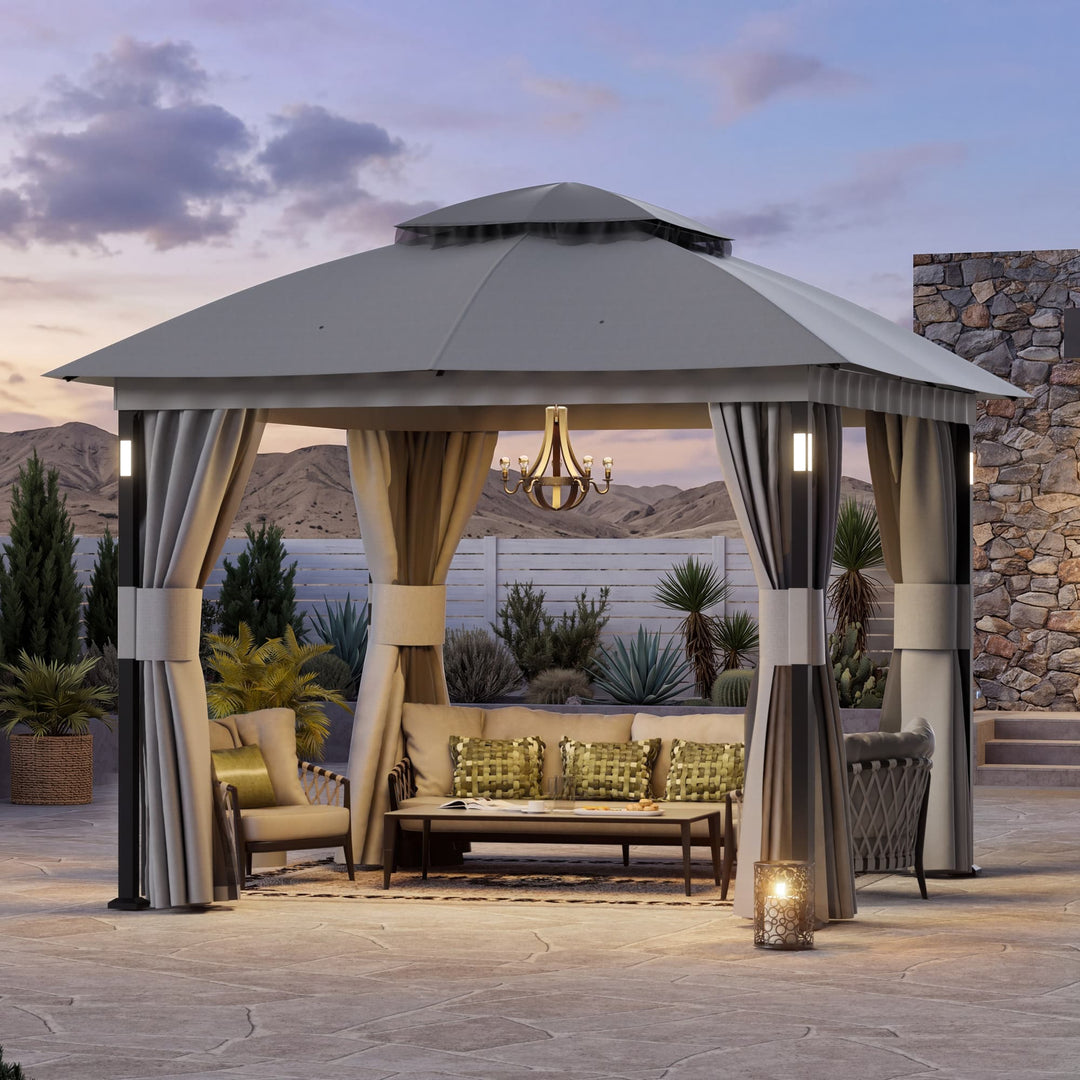 6'x11' Woodberry Pavillon mit Holzdecke und TV-Halterung