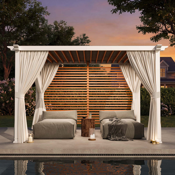 10'x12' Open Sky Metal Pergola with Wood Grain Finish