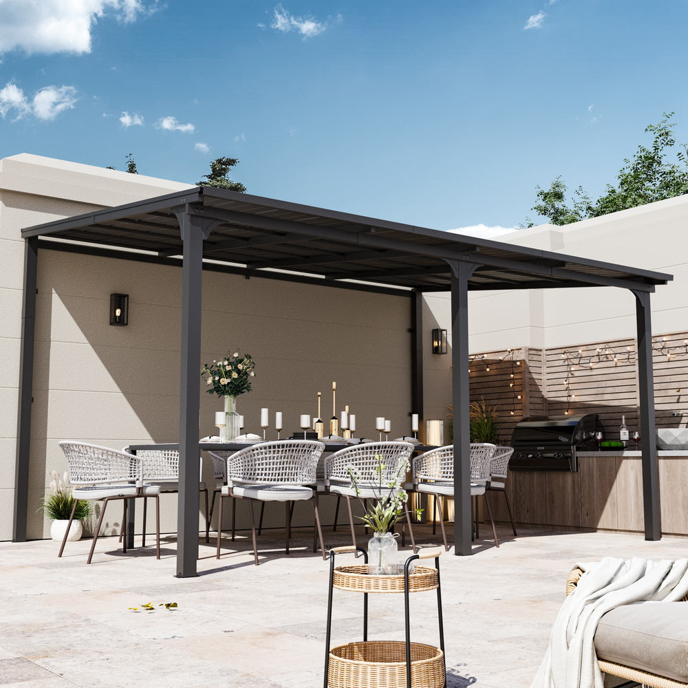 6'x11' Woodberry Pavillon mit Holzdecke und TV-Halterung
