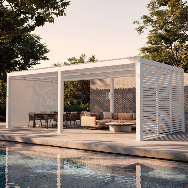 10'x20' Aurora Metall-Pergola mit verstellbaren Lamellen