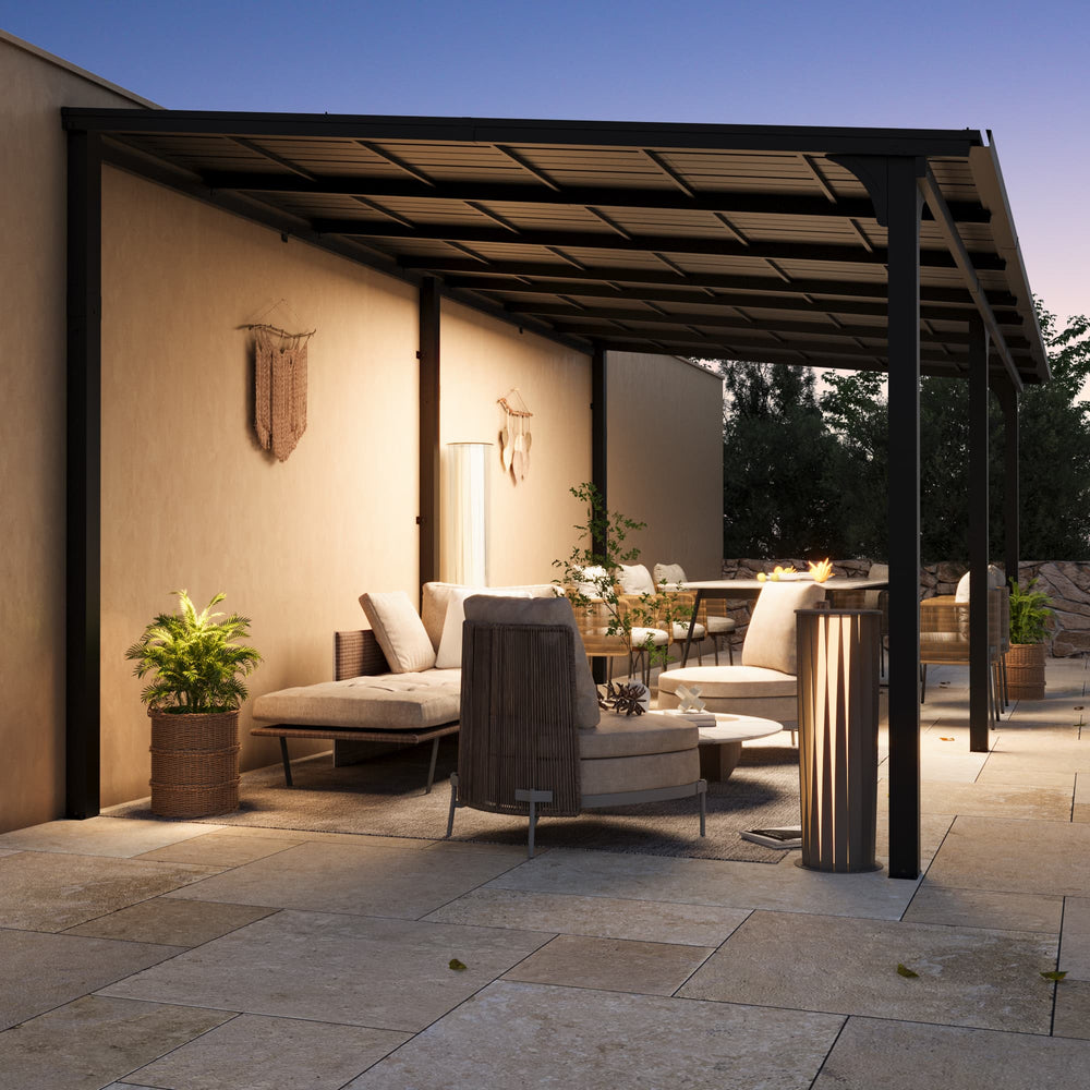 6'x11' Woodberry Pavillon mit Holzdecke und TV-Halterung
