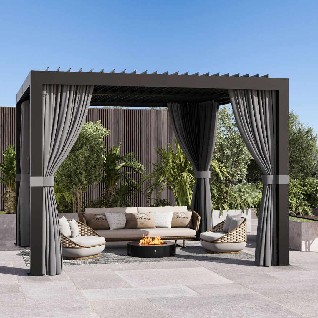 10x10 Aurora Metall-Pergola mit verstellbaren Lamellen