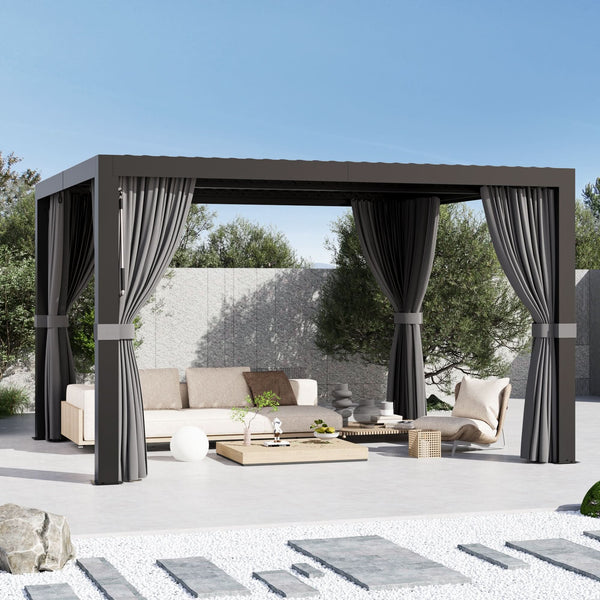 10'x12' Aurora Metall-Pergola mit verstellbaren Lamellen