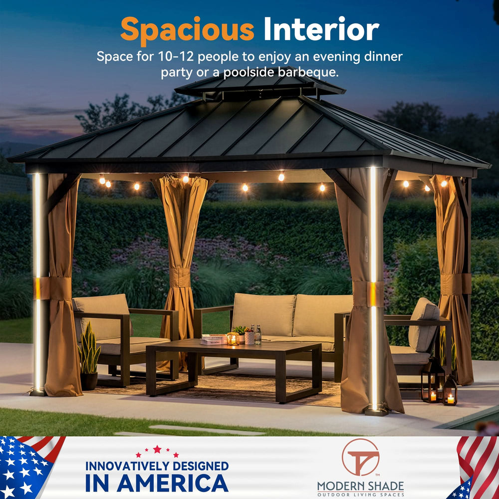 10'x12' Aluminium-Ganzjahres-Pavillon mit festem Dach