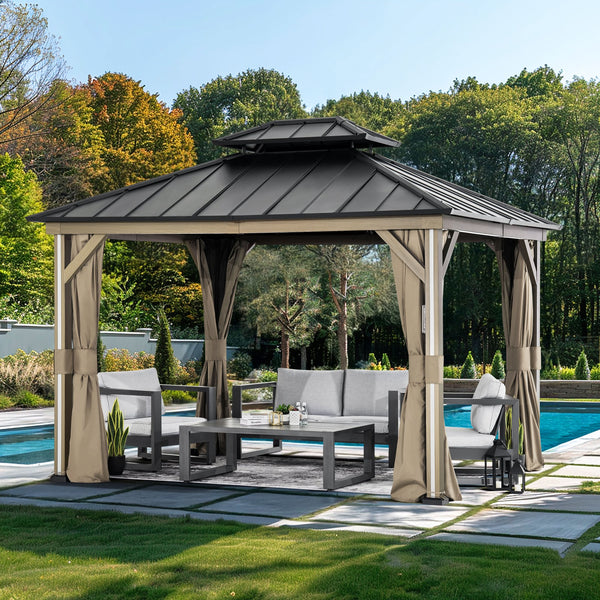 10'x12' Aluminium-Ganzjahres-Pavillon mit festem Dach