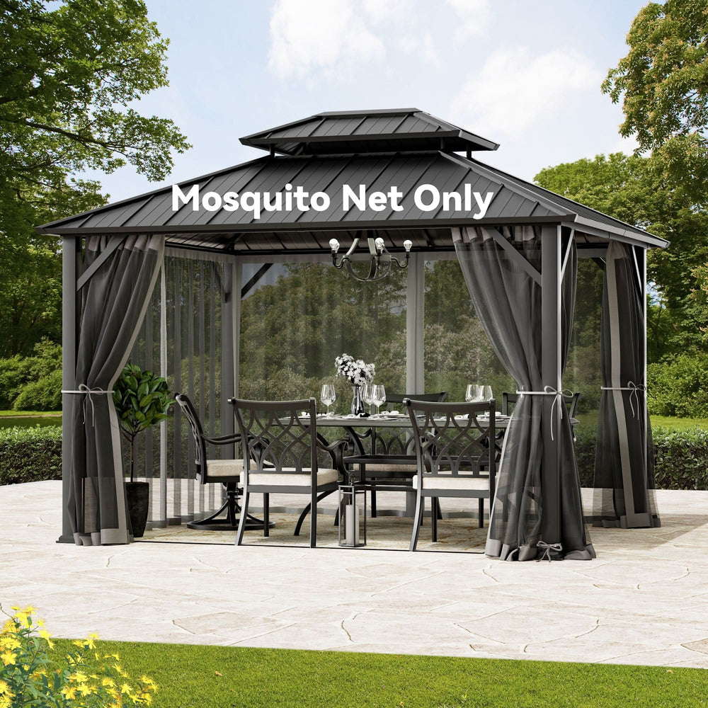 10'x12' Moskitonetz für Pavillon mit Zwei-Wege-Reißverschluss