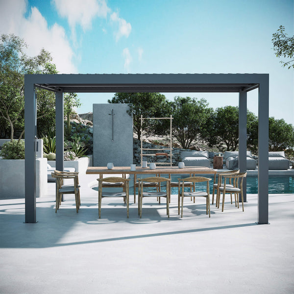 10'x12' Aurora Metall-Pergola mit verstellbaren Lamellen