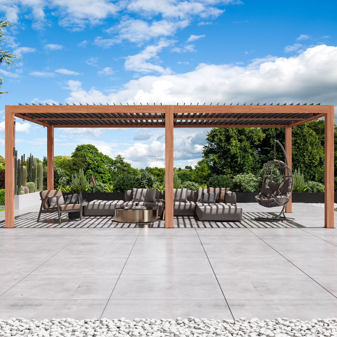 10'x20' Aurora Metall-Pergola mit verstellbaren Lamellen