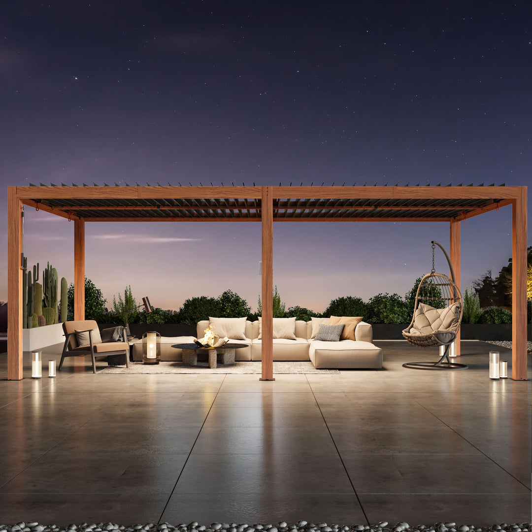 10'x20' Aurora Metall-Pergola mit verstellbaren Lamellen