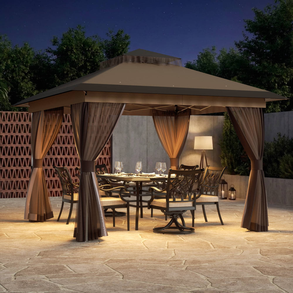 6'x11' Woodberry Pavillon mit Holzdecke und TV-Halterung