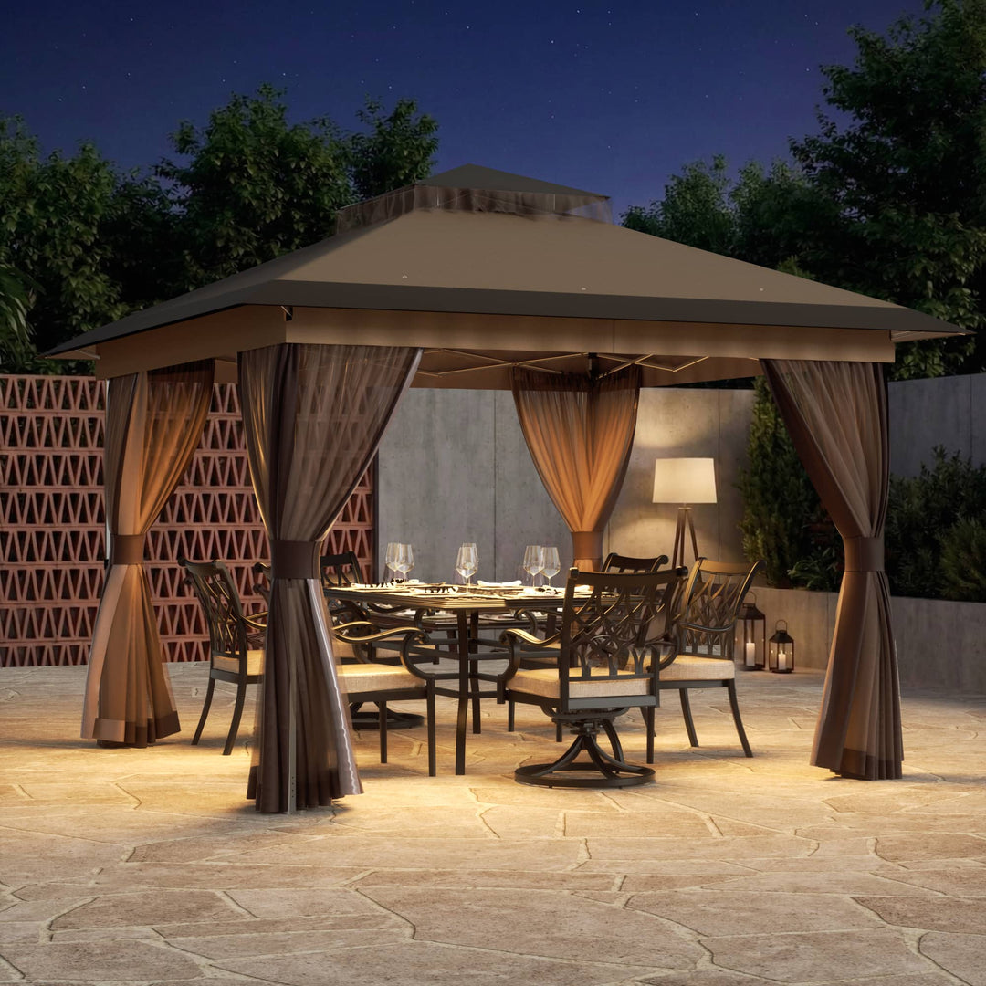 6'x11' Woodberry Pavillon mit Holzdecke und TV-Halterung