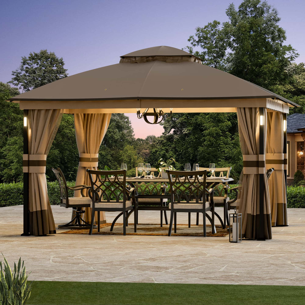 6'x11' Woodberry Pavillon mit Holzdecke und TV-Halterung
