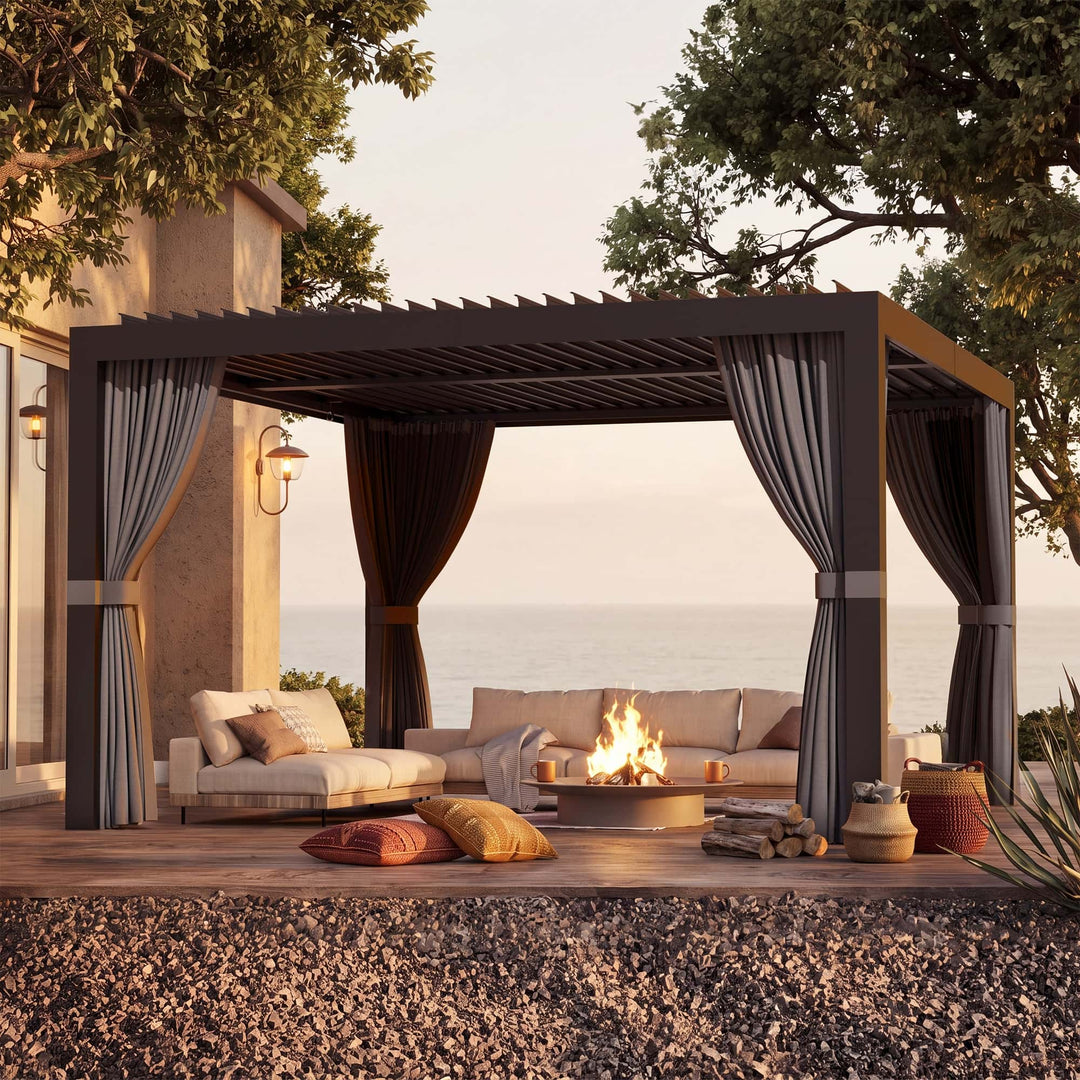 10'x12' Aurora Metall-Pergola mit verstellbaren Lamellen
