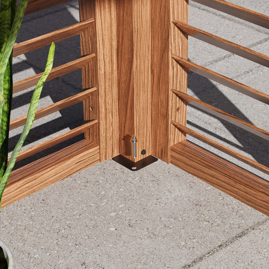 10x12 Fuß Open Sky Metallpergola mit Holzmaserung