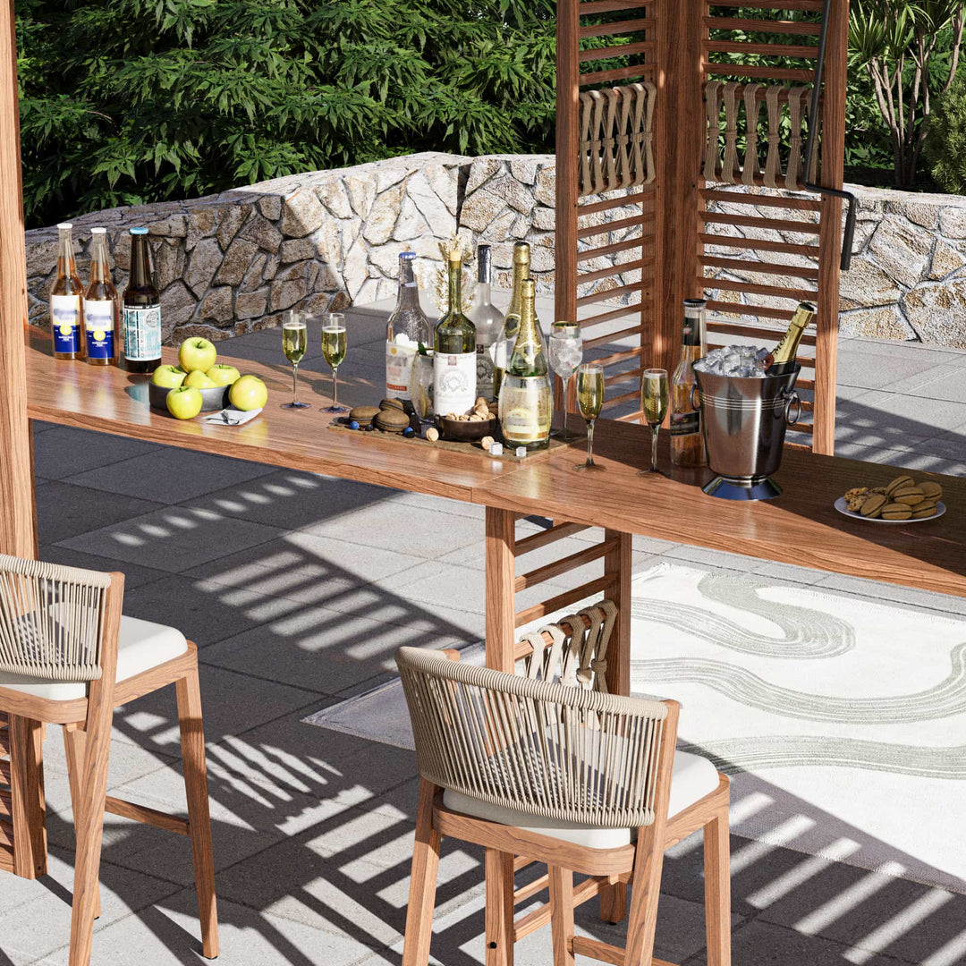 10x12 Fuß Open Sky Metallpergola mit Holzmaserung