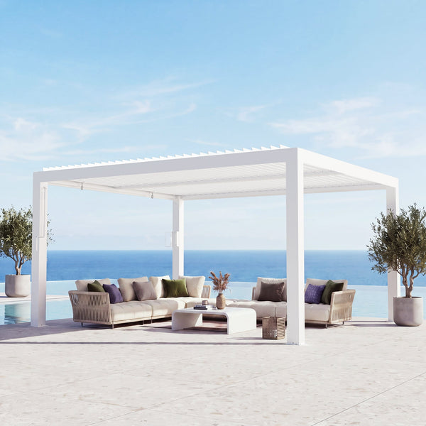 10'x12' Aurora Metall-Pergola mit verstellbaren Lamellen