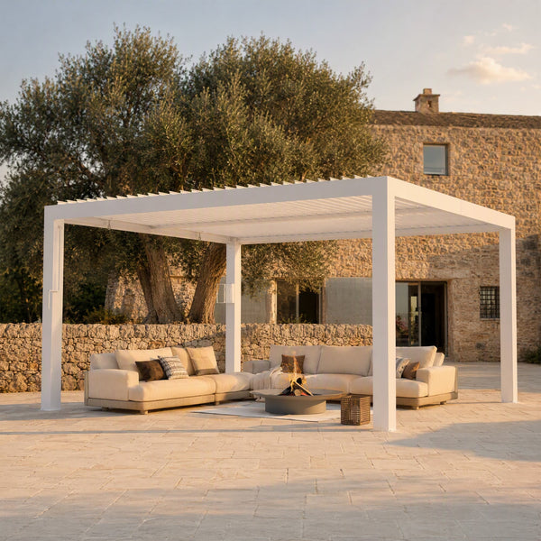 10'x12' Aurora Metall-Pergola mit verstellbaren Lamellen
