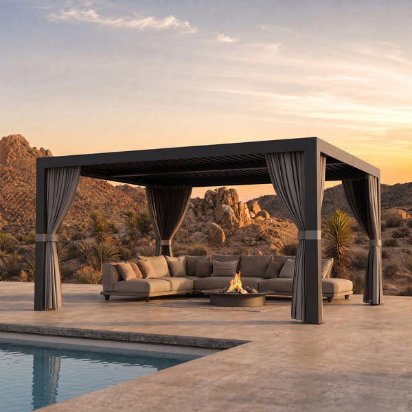 10'x12' Aurora Metall-Pergola mit verstellbaren Lamellen