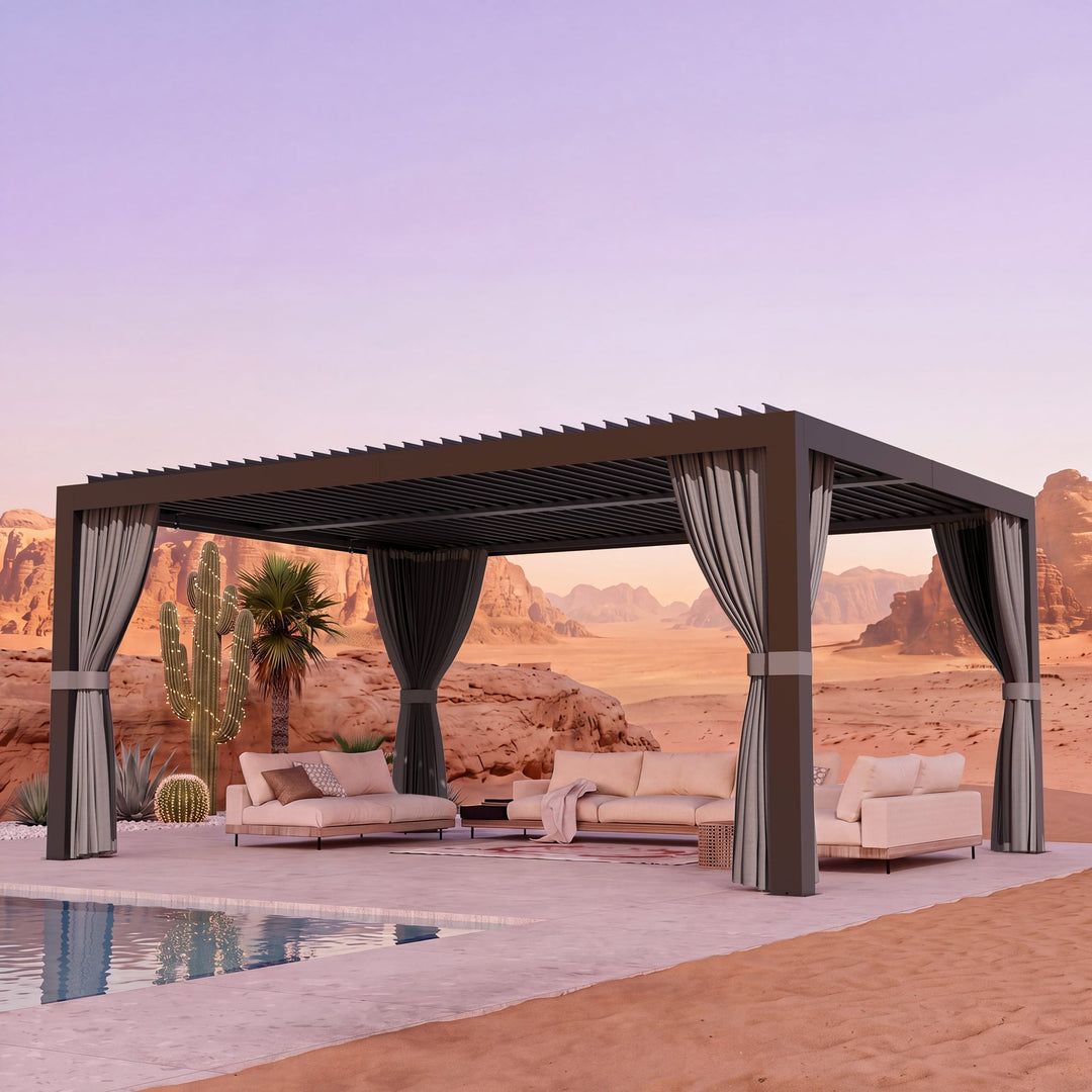 10'x12' Aurora Metall-Pergola mit verstellbaren Lamellen