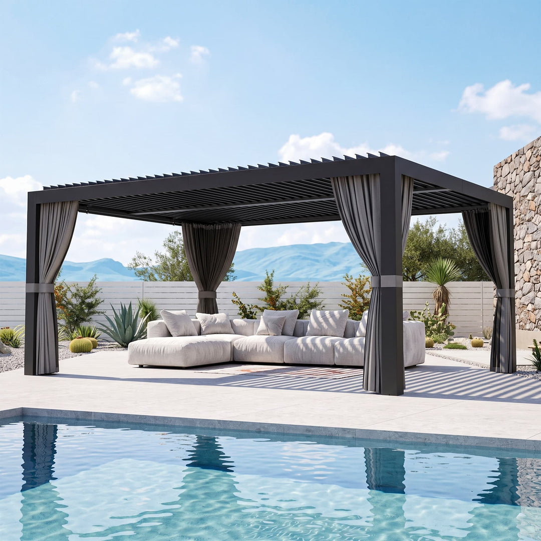 10'x12' Aurora Metall-Pergola mit verstellbaren Lamellen
