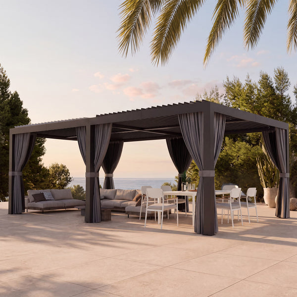 10'x12' Aurora Metall-Pergola mit verstellbaren Lamellen