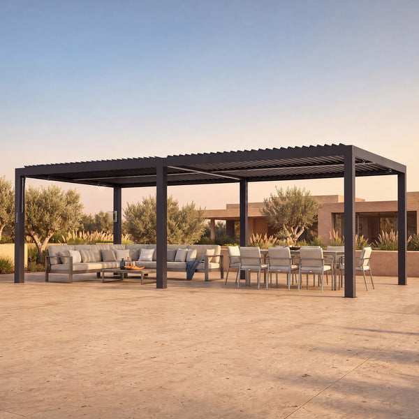 10'x12' Aurora Metall-Pergola mit verstellbaren Lamellen