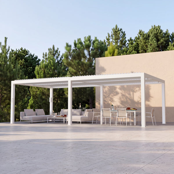 10'x12' Aurora Metall-Pergola mit verstellbaren Lamellen