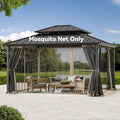 12'x14' Mosquito Netting for Gazebo with Two-way Zipper