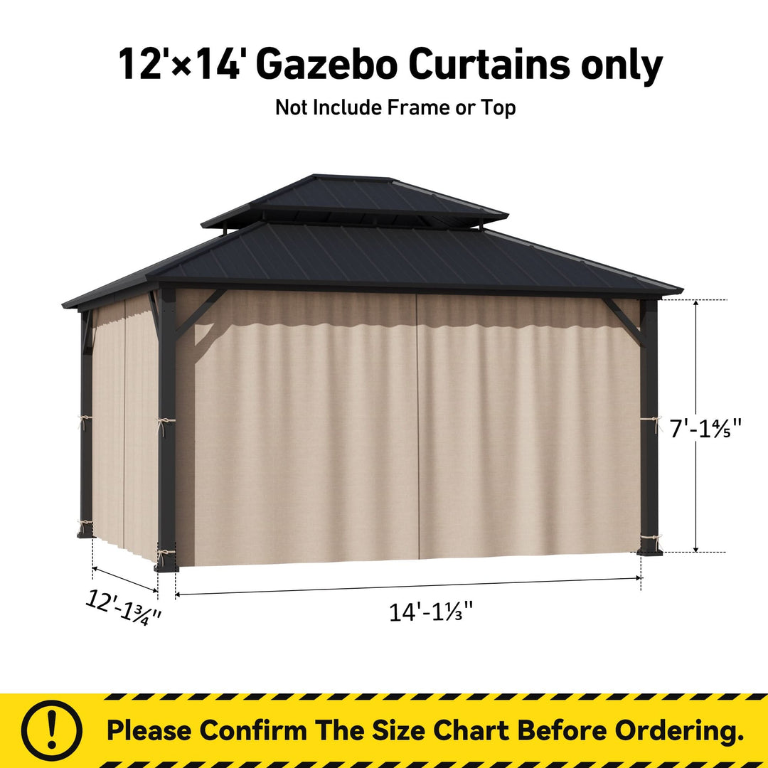 Garngefärbter 12'x14' Sichtschutzvorhang für Pavillon mit Reißverschluss