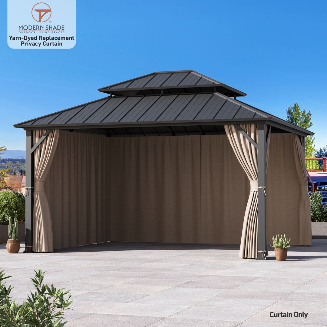 Garngefärbter 12'x14' Sichtschutzvorhang für Pavillon mit Reißverschluss