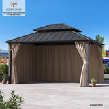 Yarn-dyed 12'x14' Privacy Curtain for Gazebo with Zipper