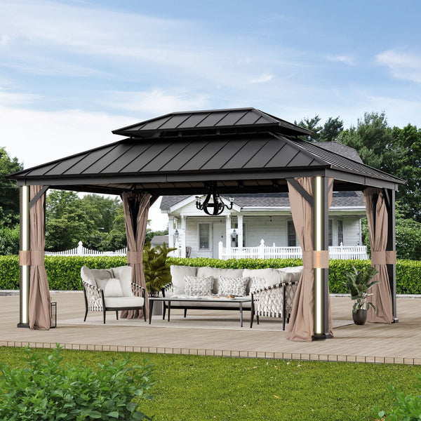 12'x16' Ganzjahres-Pavillon mit Aluminium-Hardtop