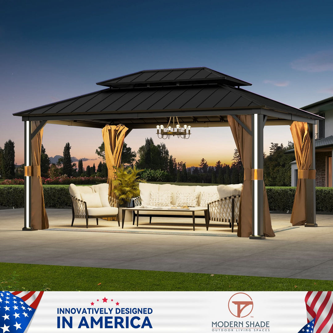 12'x16' Ganzjahres-Pavillon mit Aluminium-Hardtop