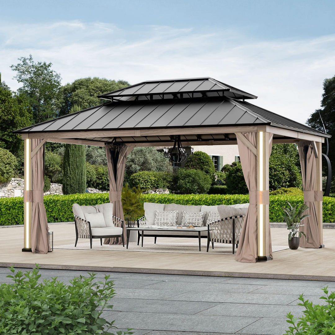 12'x16' Ganzjahres-Pavillon mit Aluminium-Hardtop