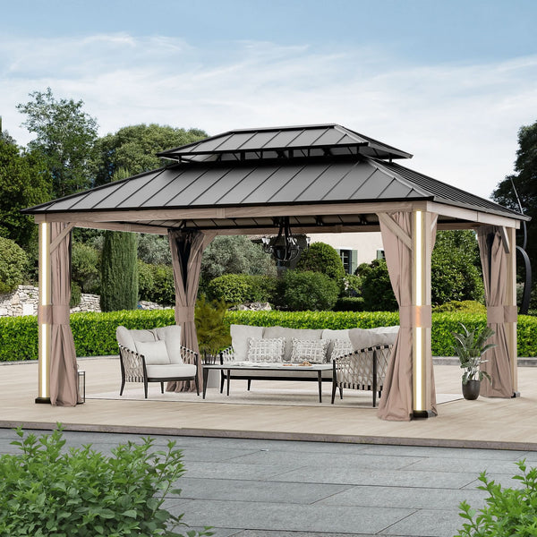 12'x16' Ganzjahres-Pavillon mit Aluminium-Hardtop