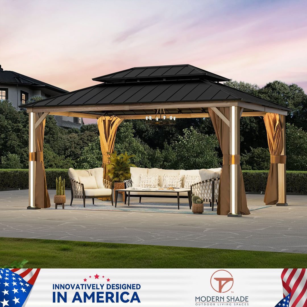 12'x16' Ganzjahres-Pavillon mit Aluminium-Hardtop
