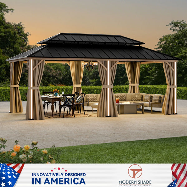 12'x20' Aluminium Pavillon mit Hardtop für alle Jahreszeiten